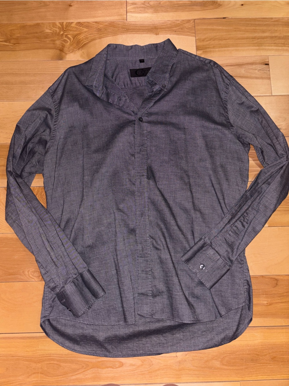 Cotton bar Men's Dark Gray Button-Up Dress Shirt